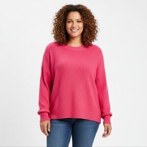 H&M Divided Women's Hot Pink Pullover Knit Sweater Size XL EUC